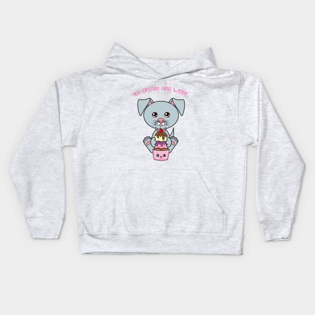 All I Need is ice cream and dogs, ice cream and dogs Kids Hoodie by JS ARTE
